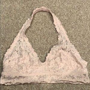 Aerie Halter Lace Bralette - Light Pink